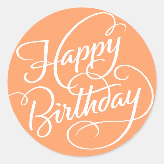 ORANGE HAPPY BIRTHDAY | STICKER (Front)
