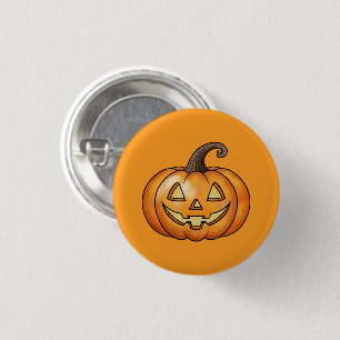 Orange Happy Cartoon Pumpkin Halloween 3 Cm Round Badge