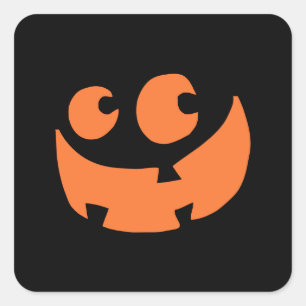 Orange Happy Halloween Pumpkin Square Sticker