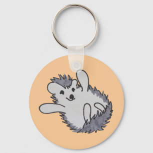 Orange Happy Hedgehog Key Ring