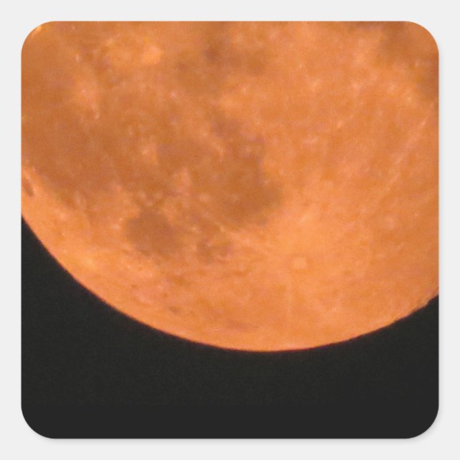 Orange Harvest Moon Halloween Photography  Square Sticker (Front)