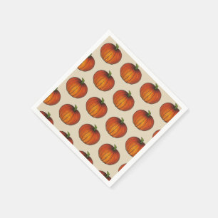 Orange Harvest Pumpkin Halloween Thanksgiving Fall Napkin