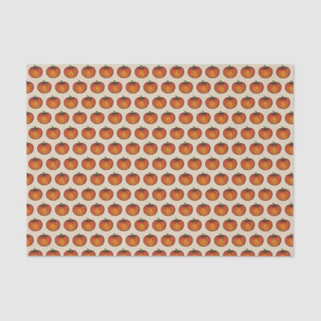 Orange Harvest Pumpkin Halloween Thanksgiving Fall Tissue Paper (Front)