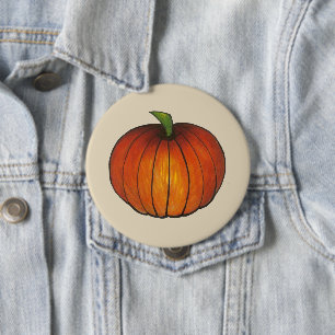Orange Harvest Pumpkin Patch Fall Autumn 10 Cm Round Badge