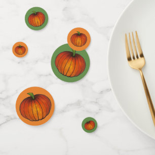 Orange Harvest Pumpkin Patch Fall Autumn Confetti