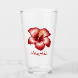 Orange hawaii hibiscus glass