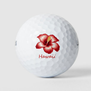 Orange hawaii hibiscus golf balls
