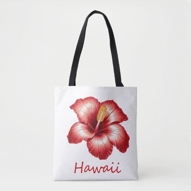 Orange hawaii hibiscus tote bag (Front)