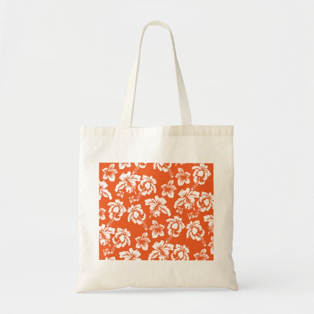 Orange Hawaiian Hibiscus Tote Bag (Front)