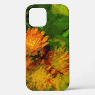 Orange Hawkweed Wildflower Abstract Impressionism  iPhone 12 Case