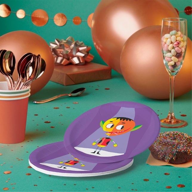 Orange Head Character Paper Plate (Creator Uploaded)