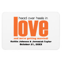 Orange Head Over Heels Save the Date Magnet