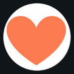Orange Heart Classic Round Sticker<br><div class="desc">From a range that says I love you</div>