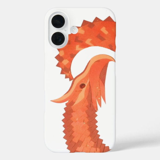 Orange heart dragon on white Case-Mate iPhone case (Back)