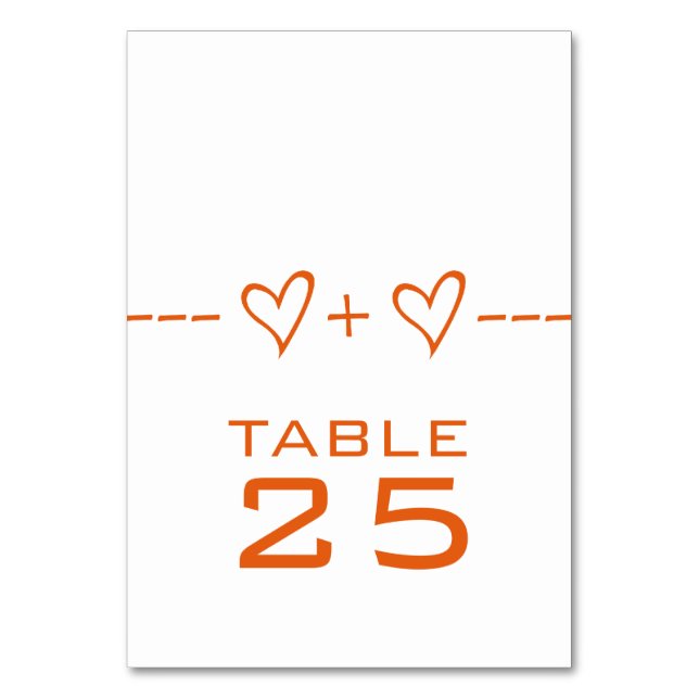 Orange Heart Equation Table Card (Front)