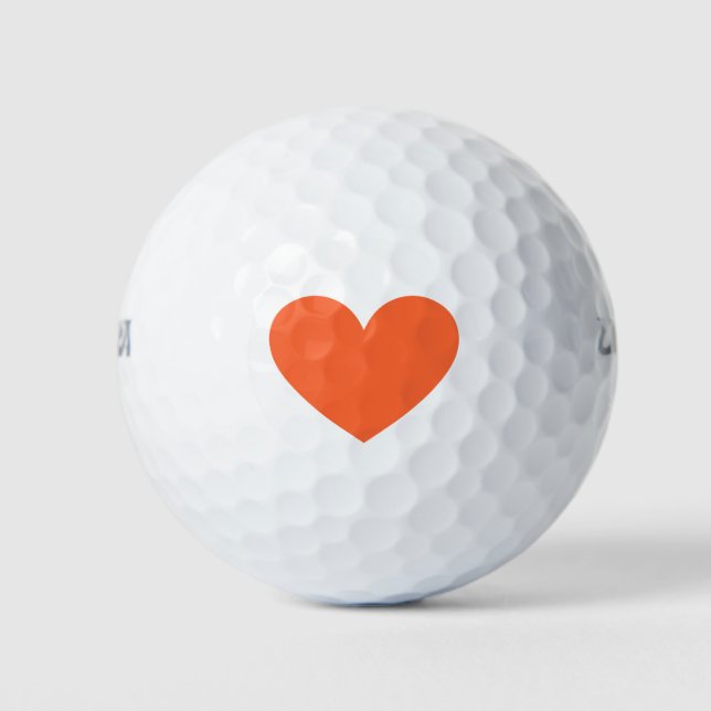 Orange Heart Golf Balls (Front)