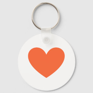 Orange Heart Key Ring