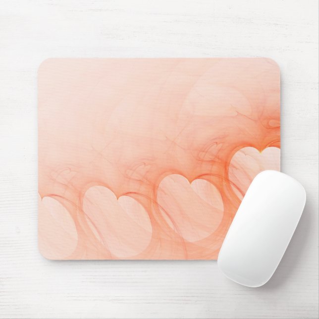 Orange Heart Line Mouse Mat (With Mouse)