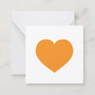 Orange Heart Modern Love Note Summer Fall  Card