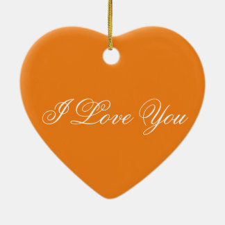 Orange Heart Ornament - I Love You
