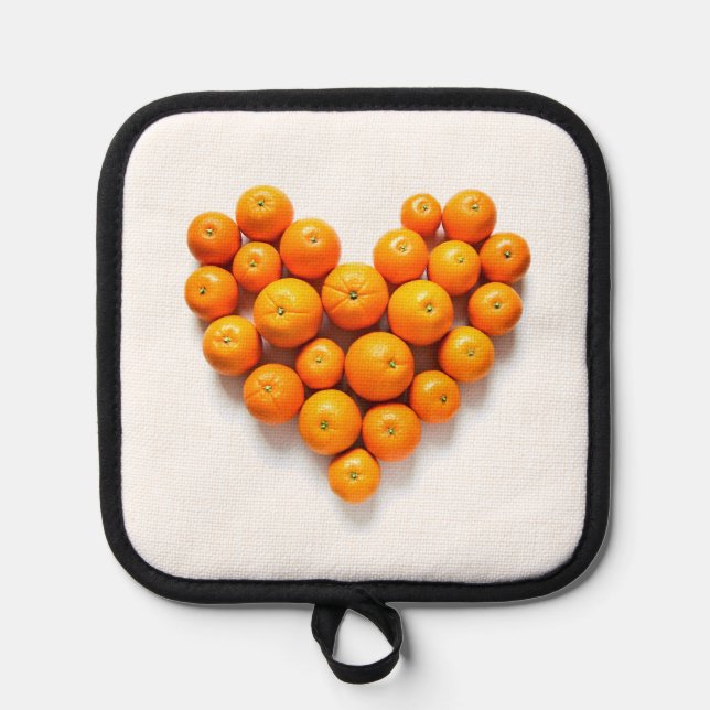 Orange Heart Pot Holder (Front)