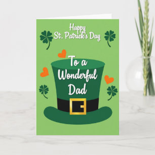 Orange Hearts Dad St Patricks Card
