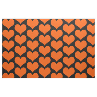 Orange Hearts Fabric