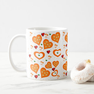 Orange Hearts Mug