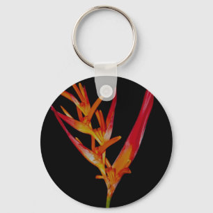Orange Heliconia Key Ring