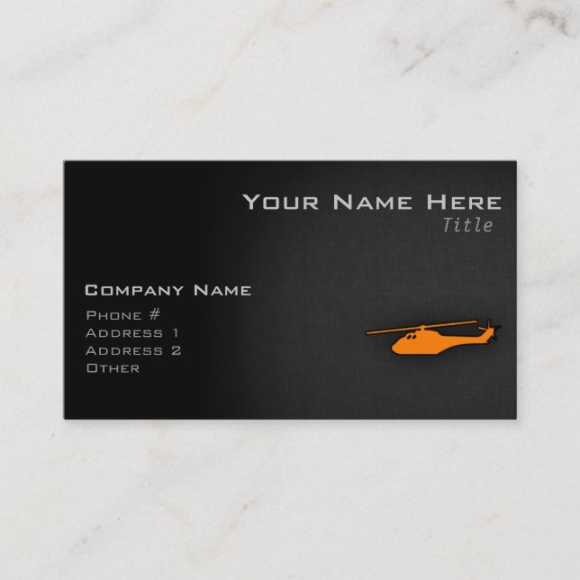 Orange Helicopter Business Card (Front)