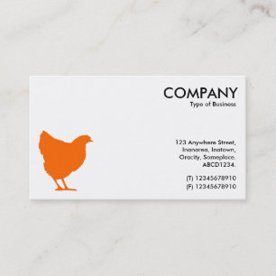 Orange Hen Symbol - White Business Card