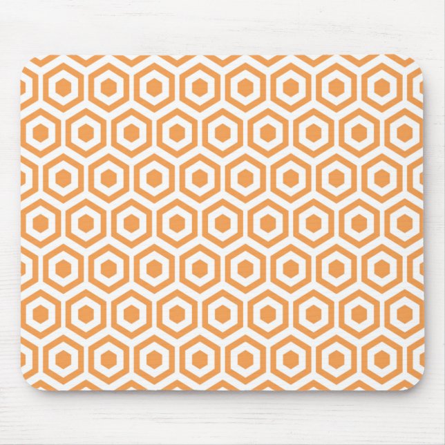 Orange Hexagon Honeycomb Mouse Mat (Front)