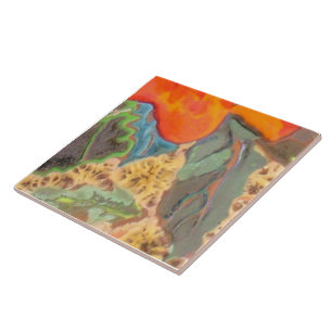 Orange Hibiscus 11 of 12 Tile