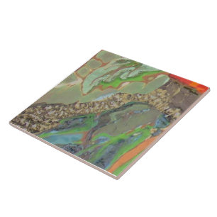 Orange Hibiscus 9 of 12 Tile