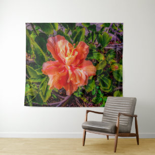 Orange Hibiscus Beauty Tapestry