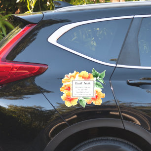 Orange Hibiscus Business Card Vinyl Car Sticker