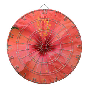 Orange Hibiscus Flower Macro Dart Board