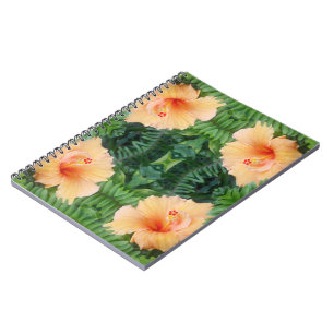 Orange Hibiscus Flower Pattern Notebook