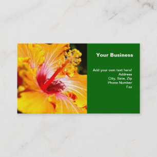 Orange Hibiscus Flower Side View Business Card