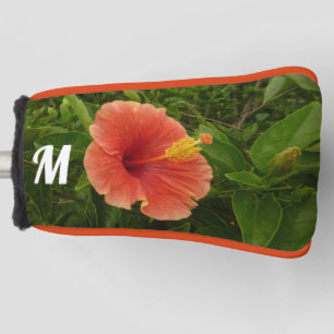 Orange Hibiscus Flower Tropical Floral Golf Head Cover