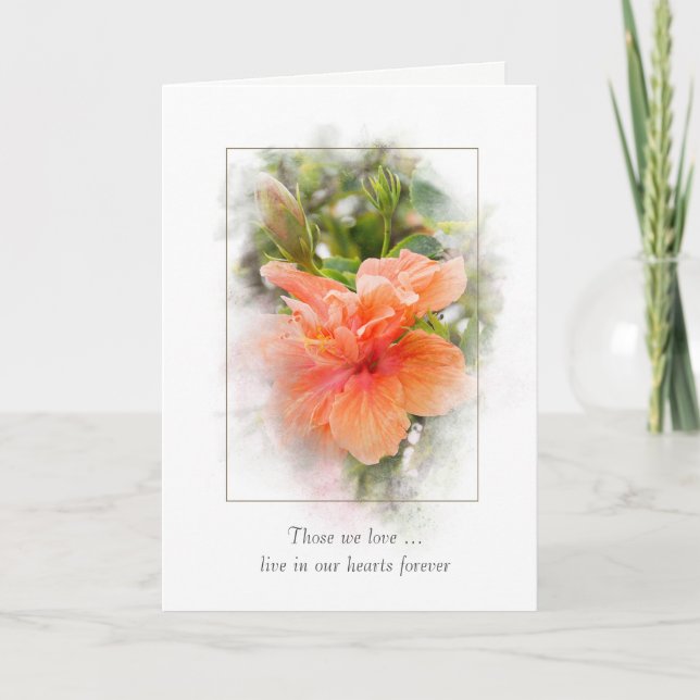 orange hibiscus for sympathy card (Front)