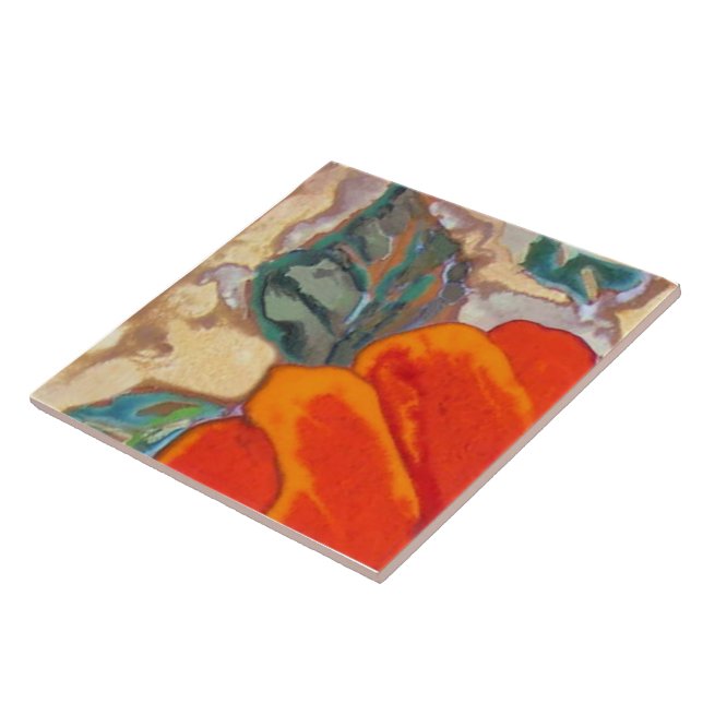 Orange Hibiscus Part 1 of 12 Tile (Side)