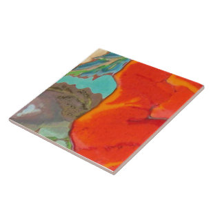 Orange Hibiscus Part 5 of 12 Tile