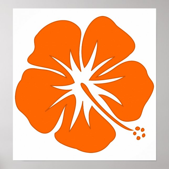 Orange Hibiscus Poster (Front)