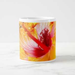Orange Hibiscus Side View Large Coffee Mug