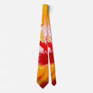 Orange Hibiscus Side View Tie