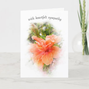 Orange Hibiscus Sympathy Card