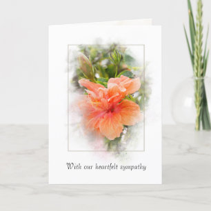 Orange Hibiscus Sympathy Card