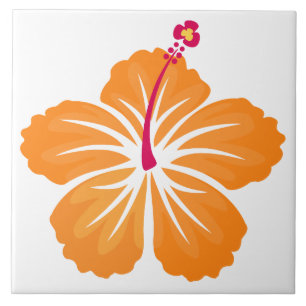 Orange Hibiscus Tile