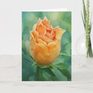 Orange Hibiscus Tropical Flower Art Note Card